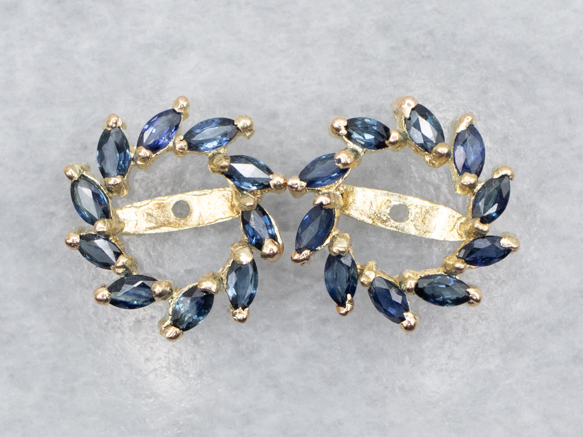 Yellow Gold Sapphire Earrings Jackets