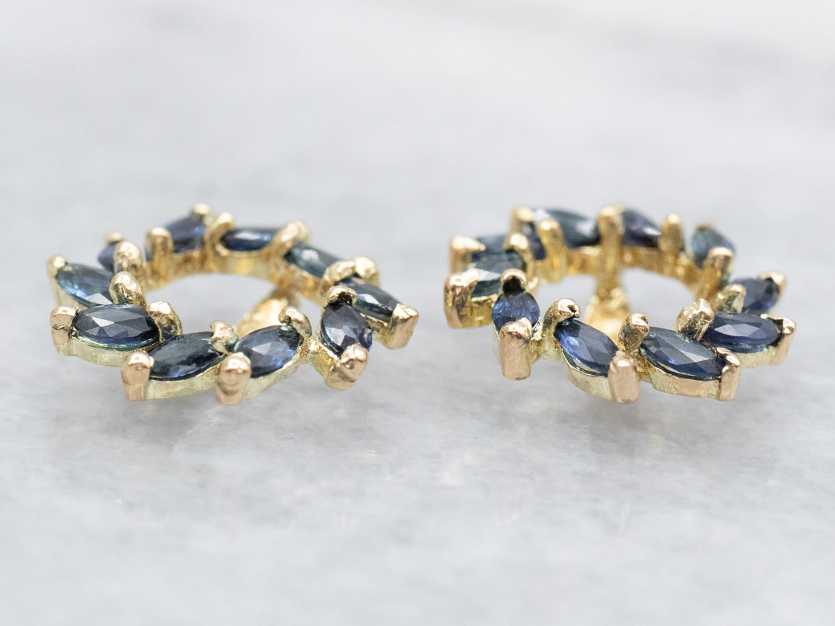 Yellow Gold Sapphire Earrings Jackets