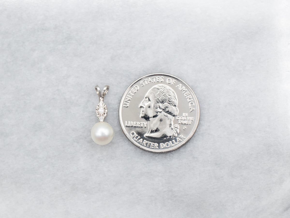 Saltwater Pearl and Diamond Pendant