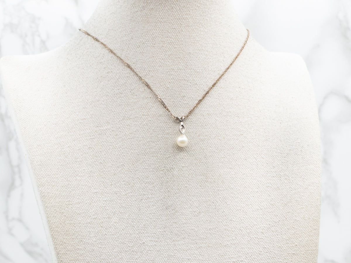 Saltwater Pearl and Diamond Pendant