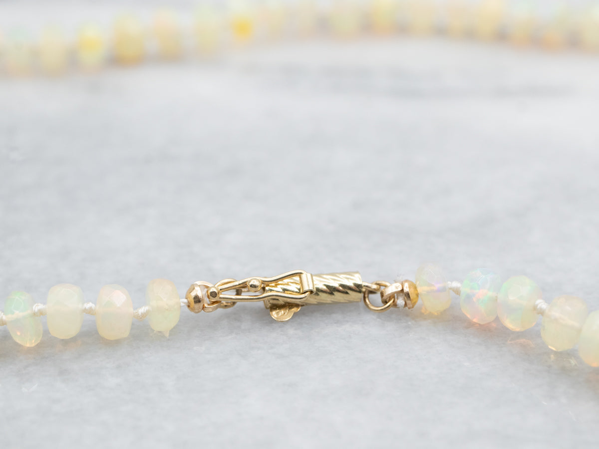 Faceted Ethiopian Opal Strand Necklace