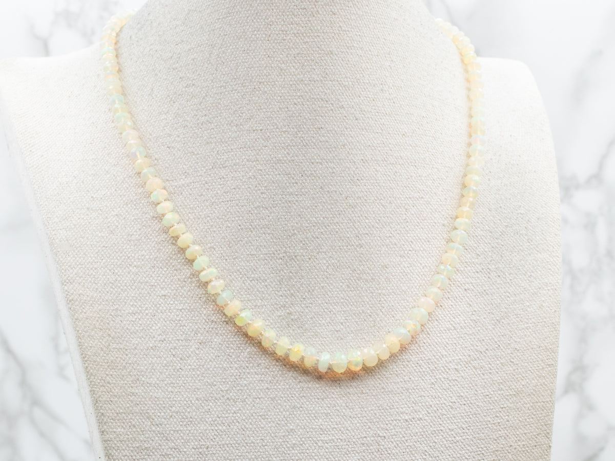 Faceted Ethiopian Opal Strand Necklace