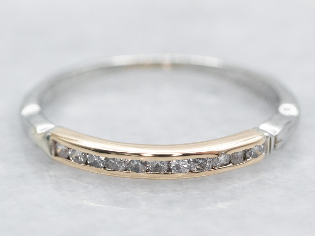 Two Tone Diamond Wedding Band