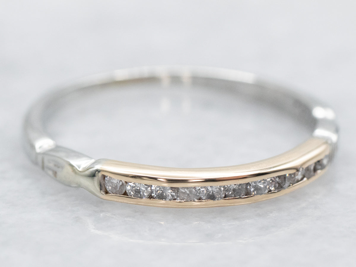 Two Tone Diamond Wedding Band