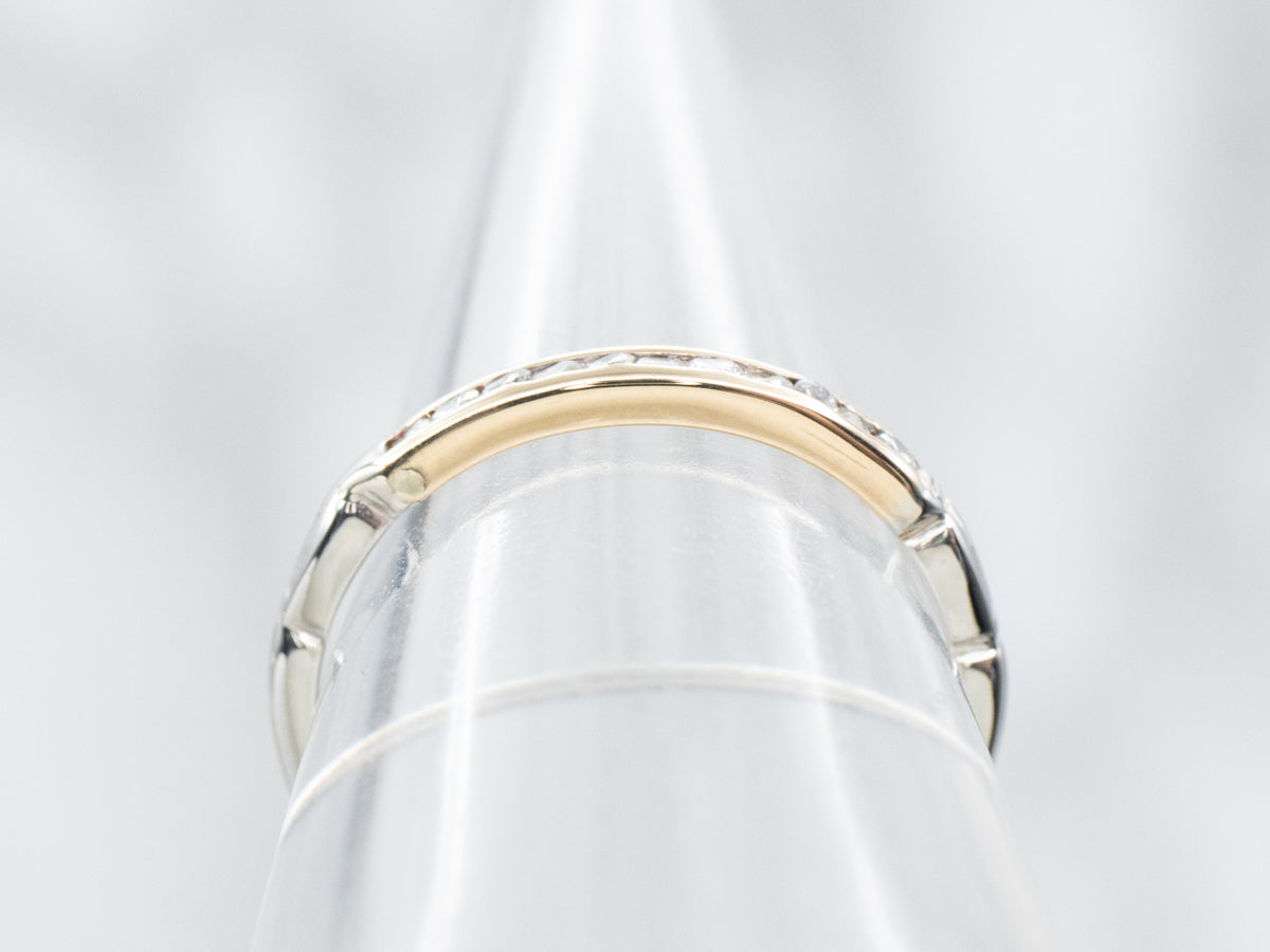 Two Tone Diamond Wedding Band