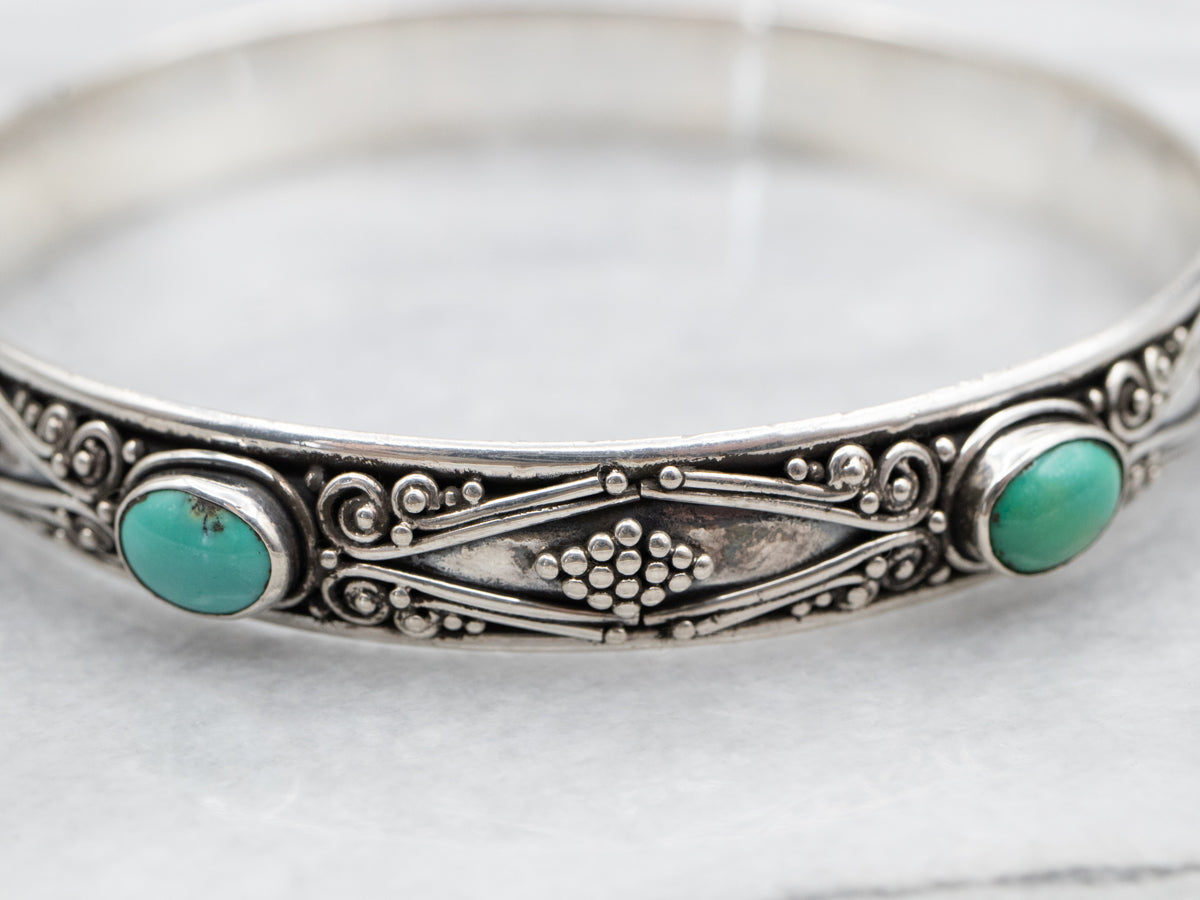 Turquoise Bracelet, Sterling Silver, Links, Linked, Vintage Bracelet, Southwestern, Layer, Stack, outlet Boho