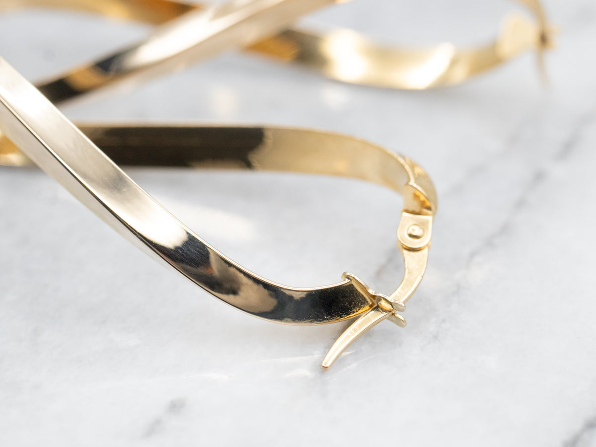 Elongated Loop Hoop Earrings