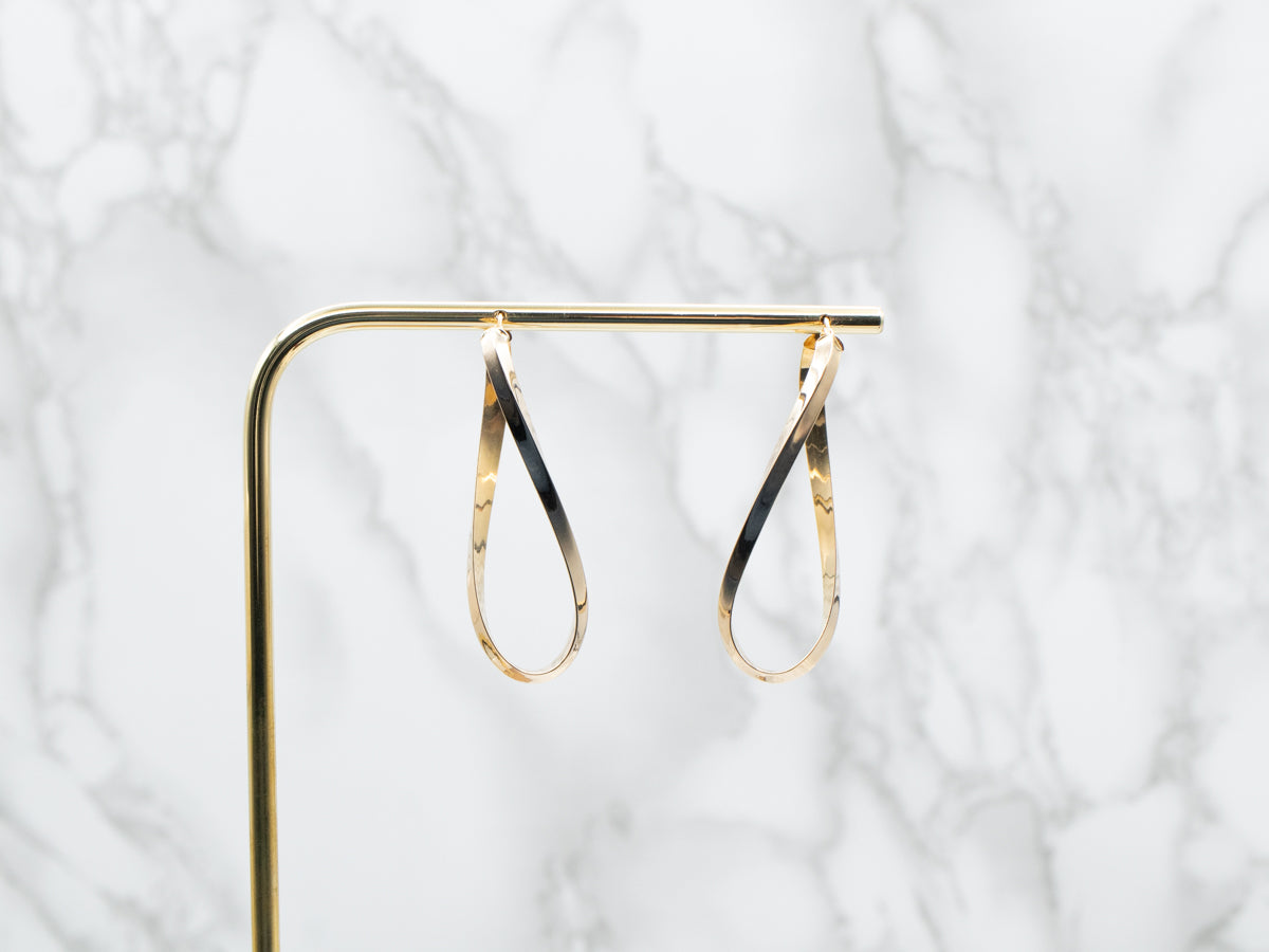 Elongated Loop Hoop Earrings