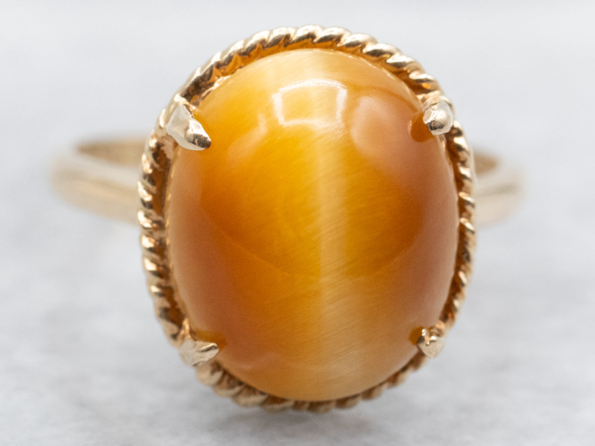 Tiger&#39;s Eye Solitaire Ring