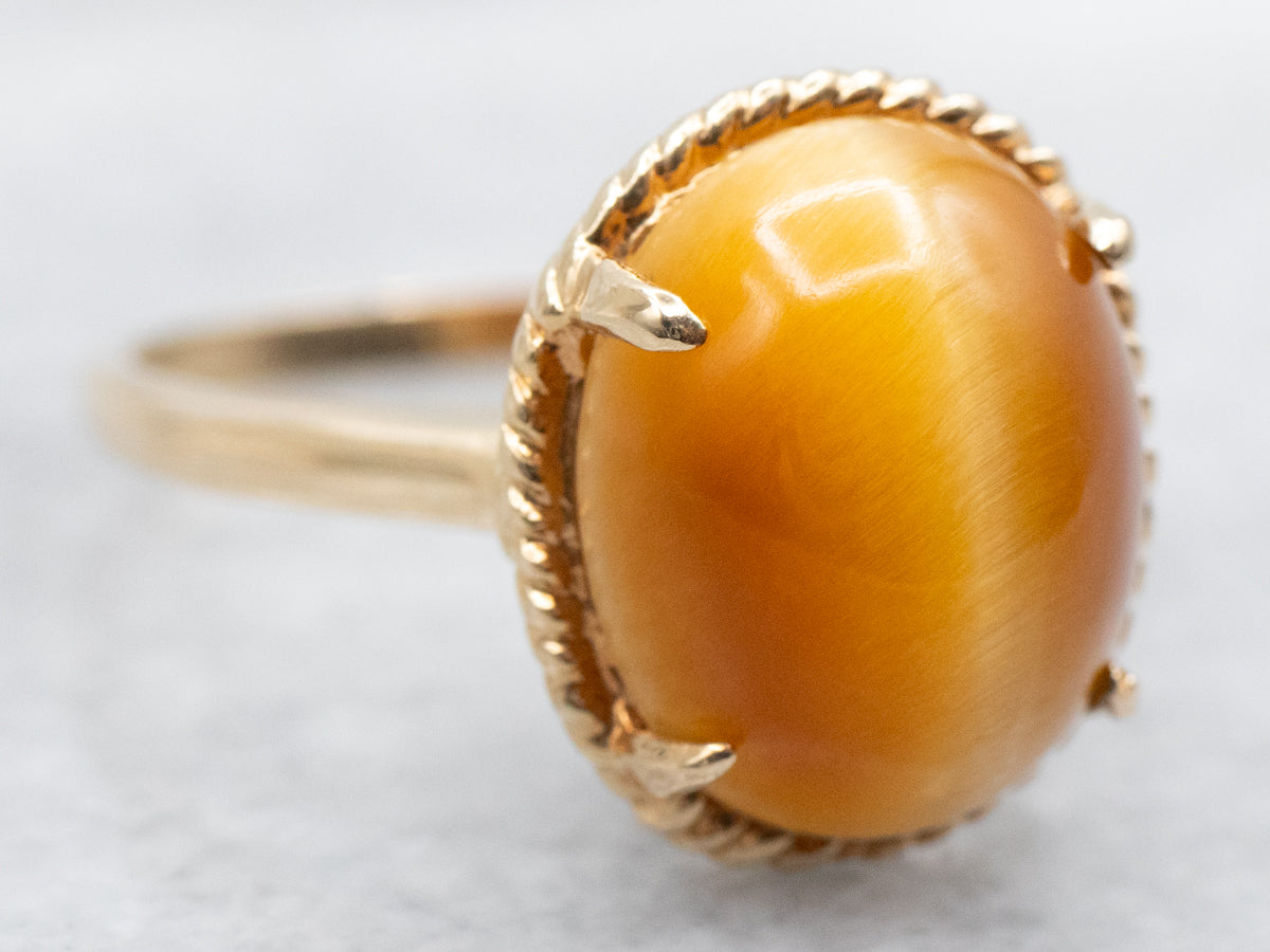 Tiger's Eye Solitaire Ring