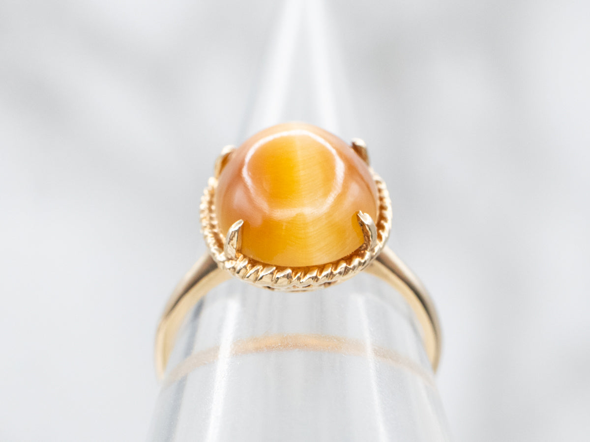 Tiger's Eye Solitaire Ring