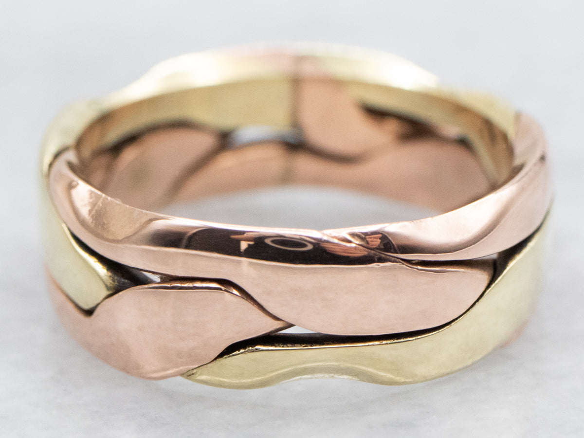 Two Tone Gold Wave Band