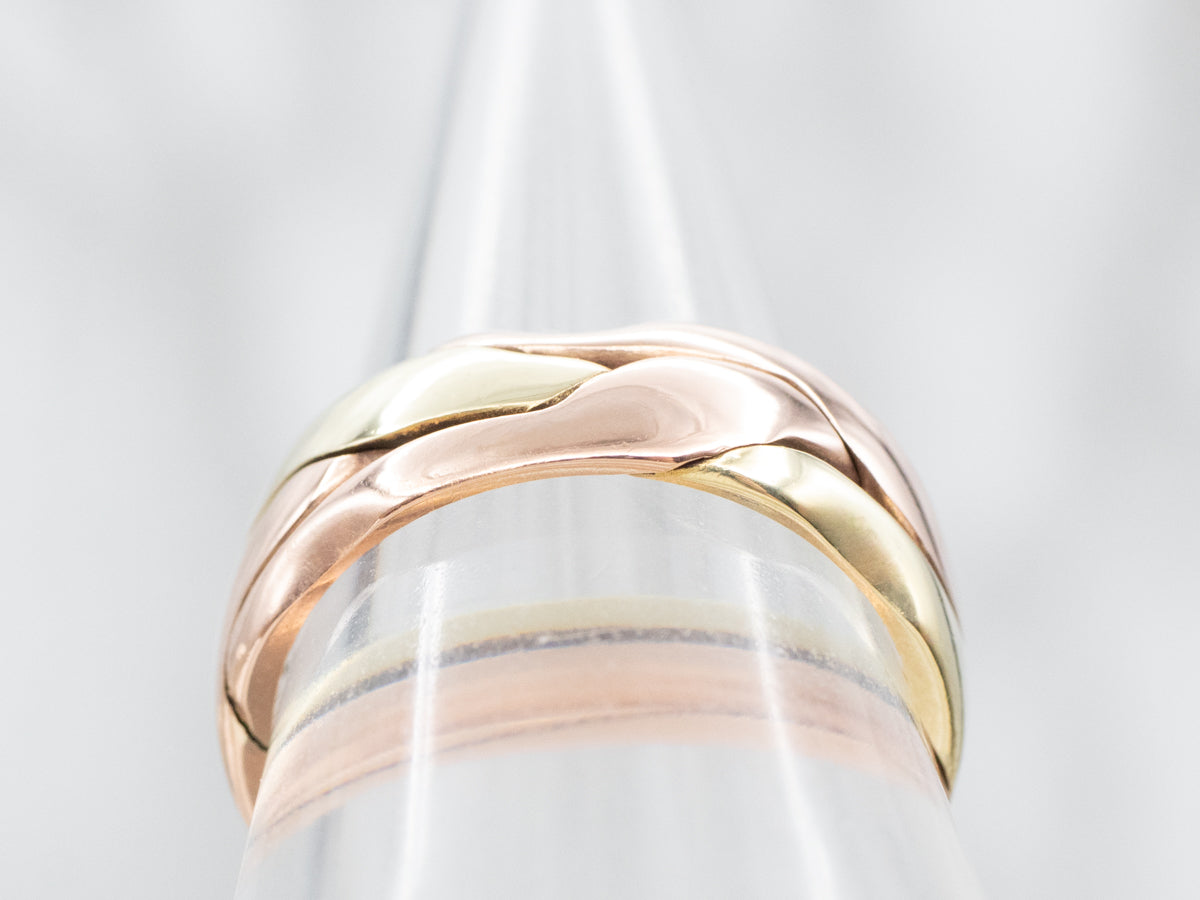 Two Tone Gold Wave Band