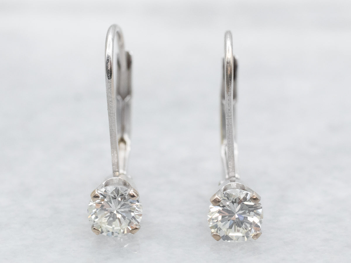 White Gold Diamond Drop Earrings