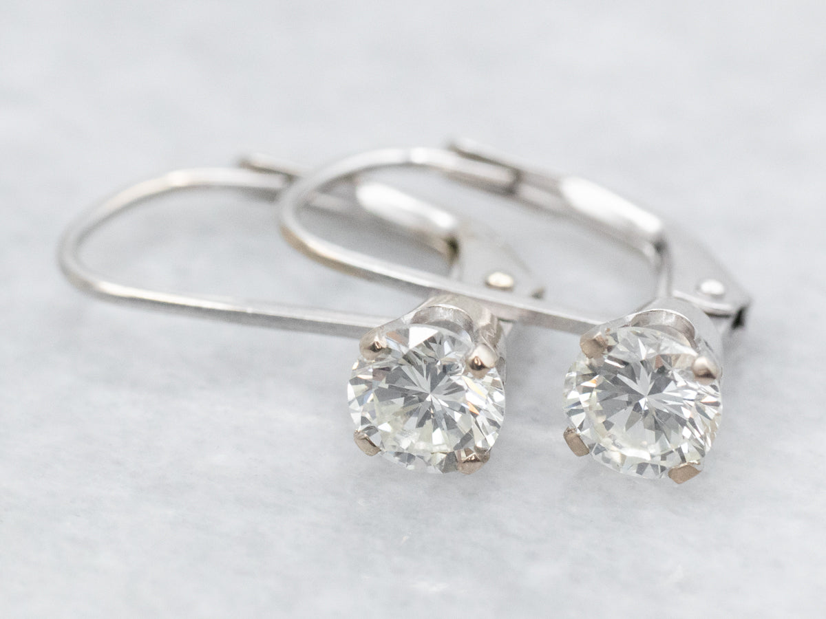 White Gold Diamond Drop Earrings