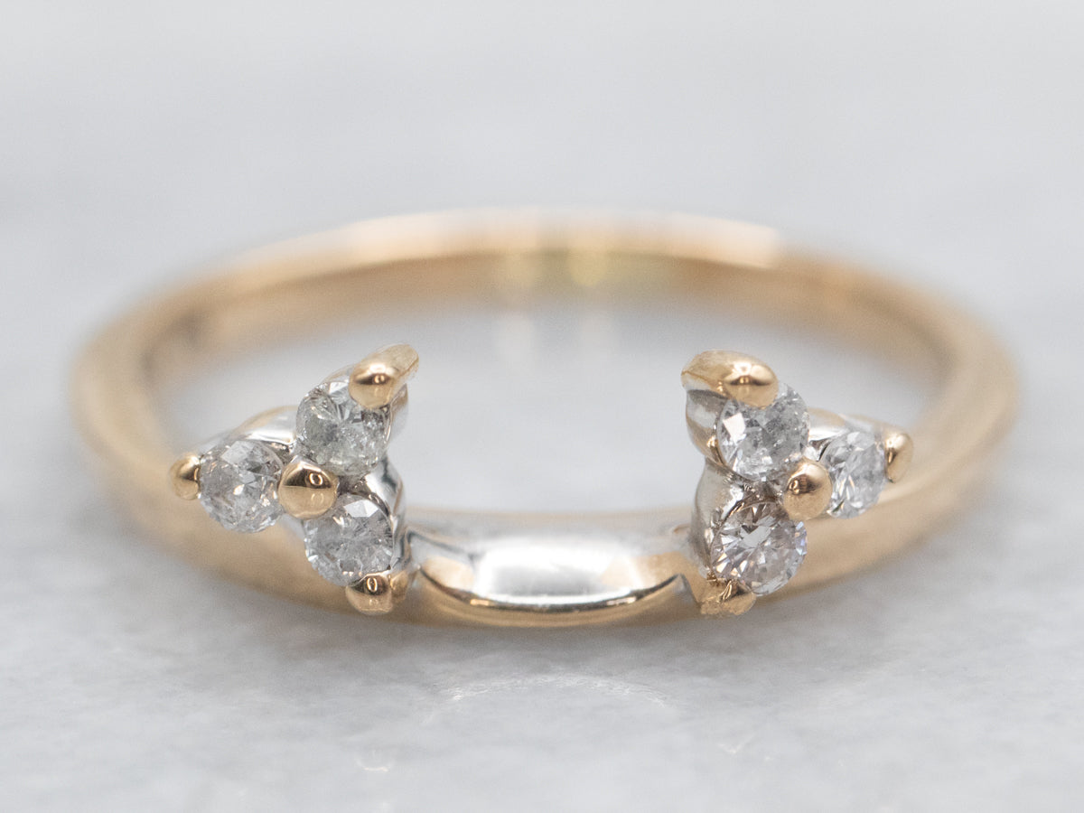 Yellow Gold Diamond Solitaire Enhancer Wedding Band