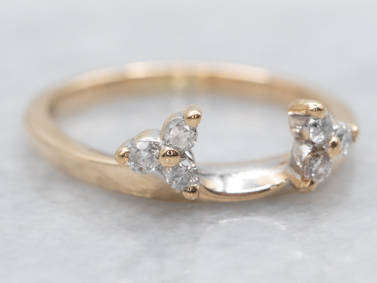 Yellow Gold Diamond Solitaire Enhancer Wedding Band