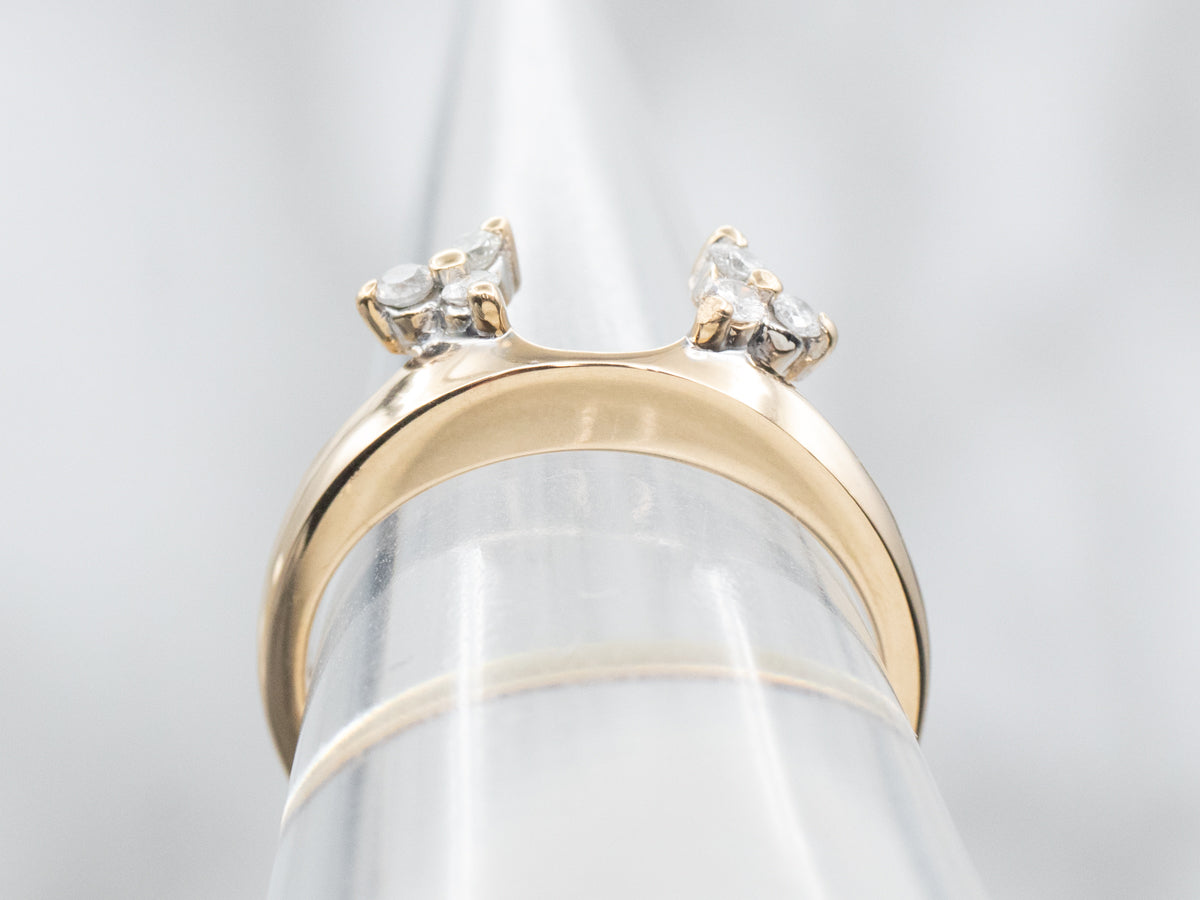 Yellow Gold Diamond Solitaire Enhancer Wedding Band