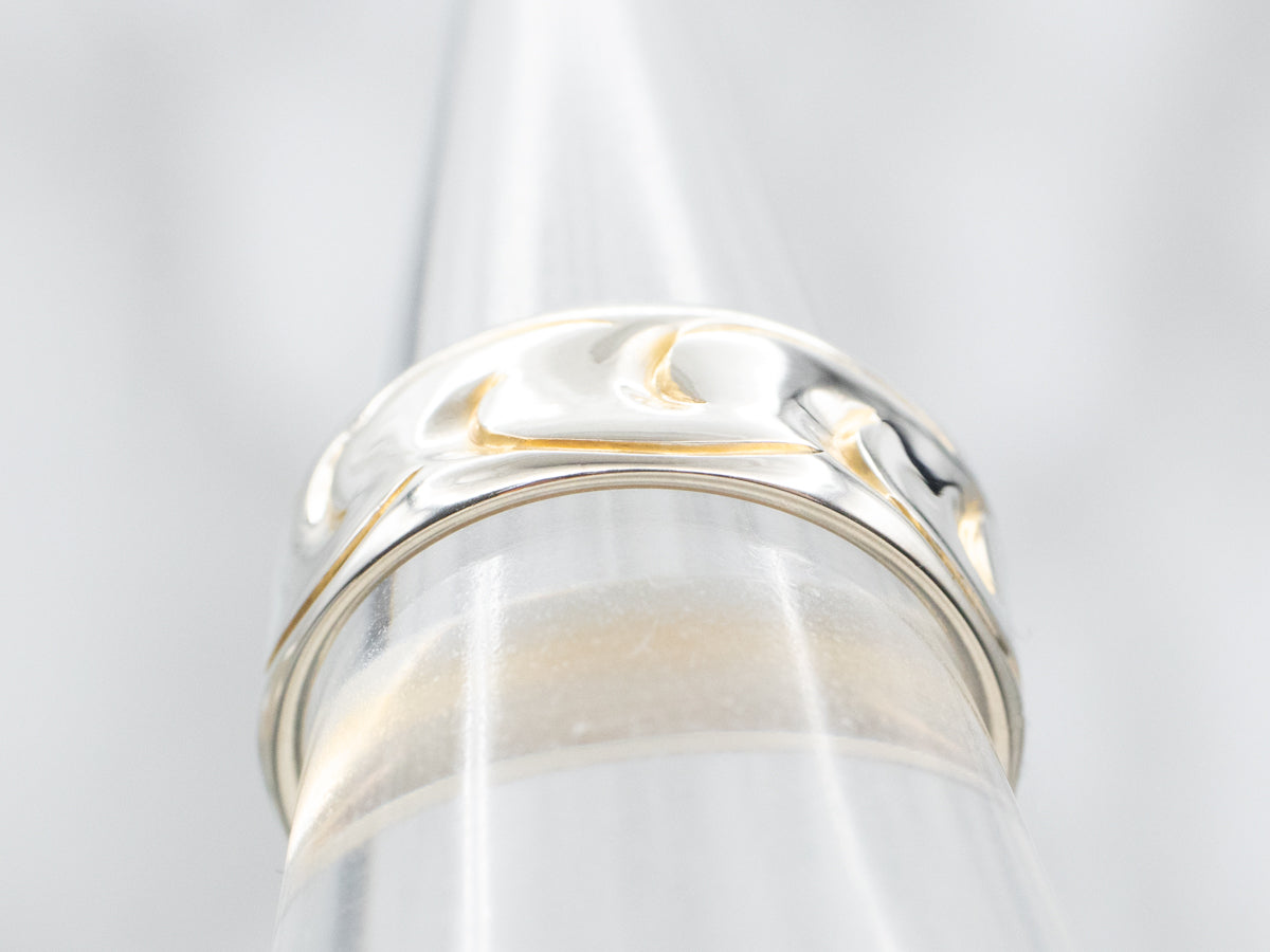 Wide Gold Pattern Wedding Band