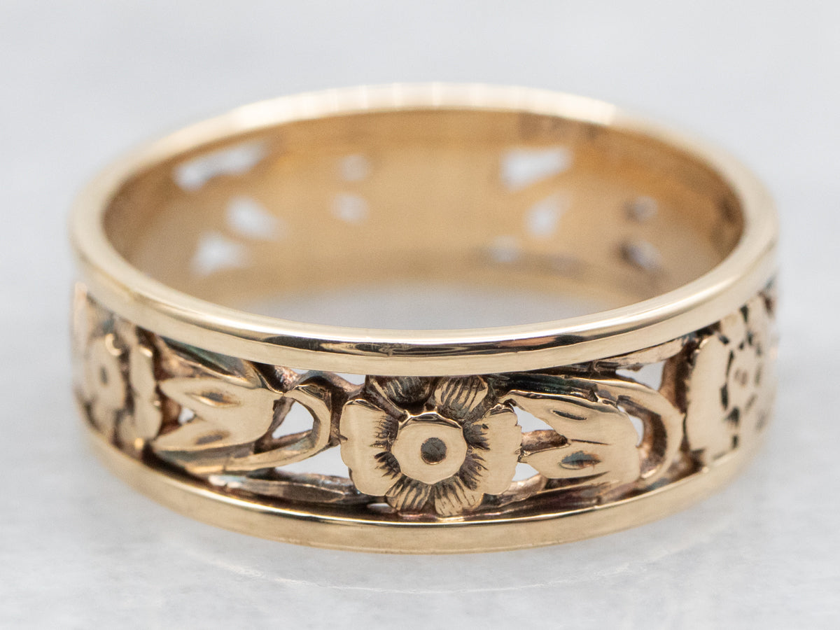 Vintage Openwork Floral Band