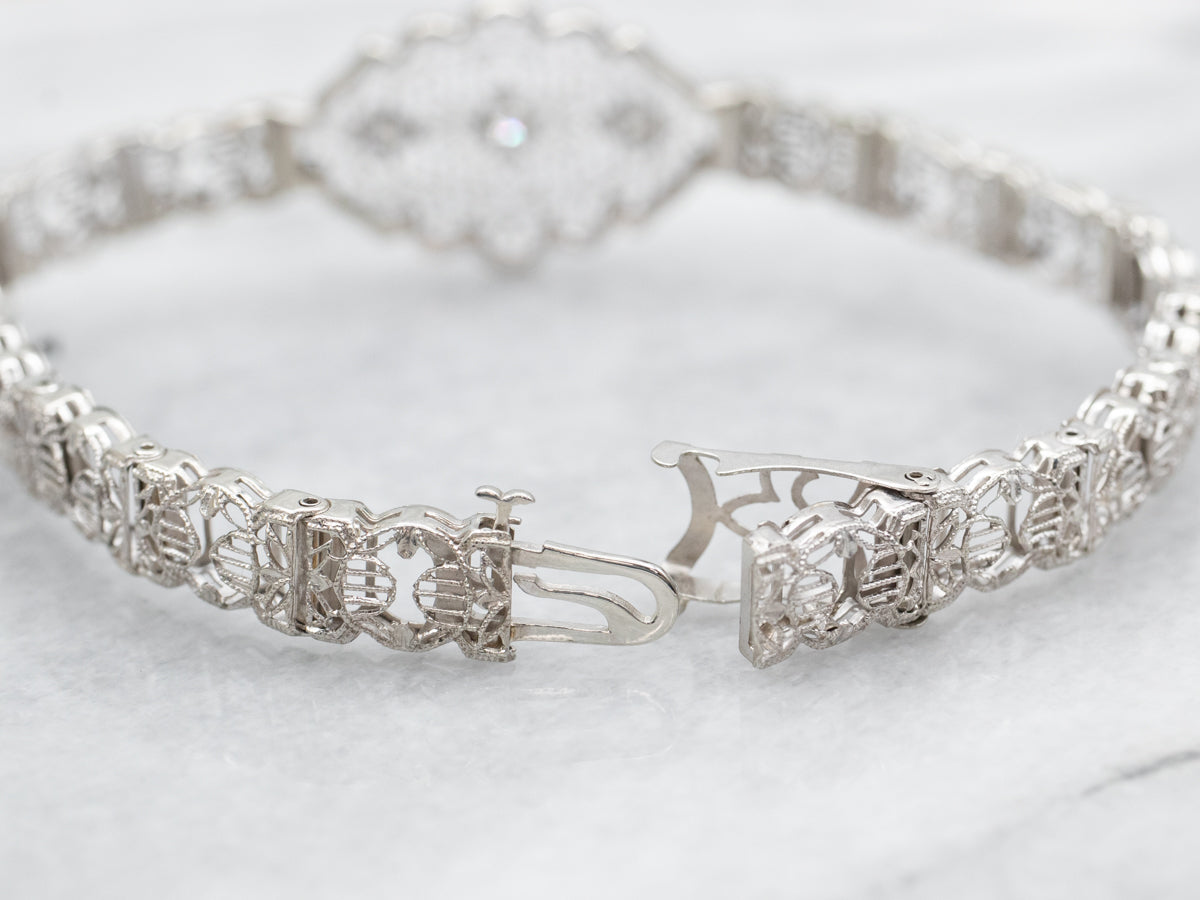 Art Deco Diamond Filigree Bracelet