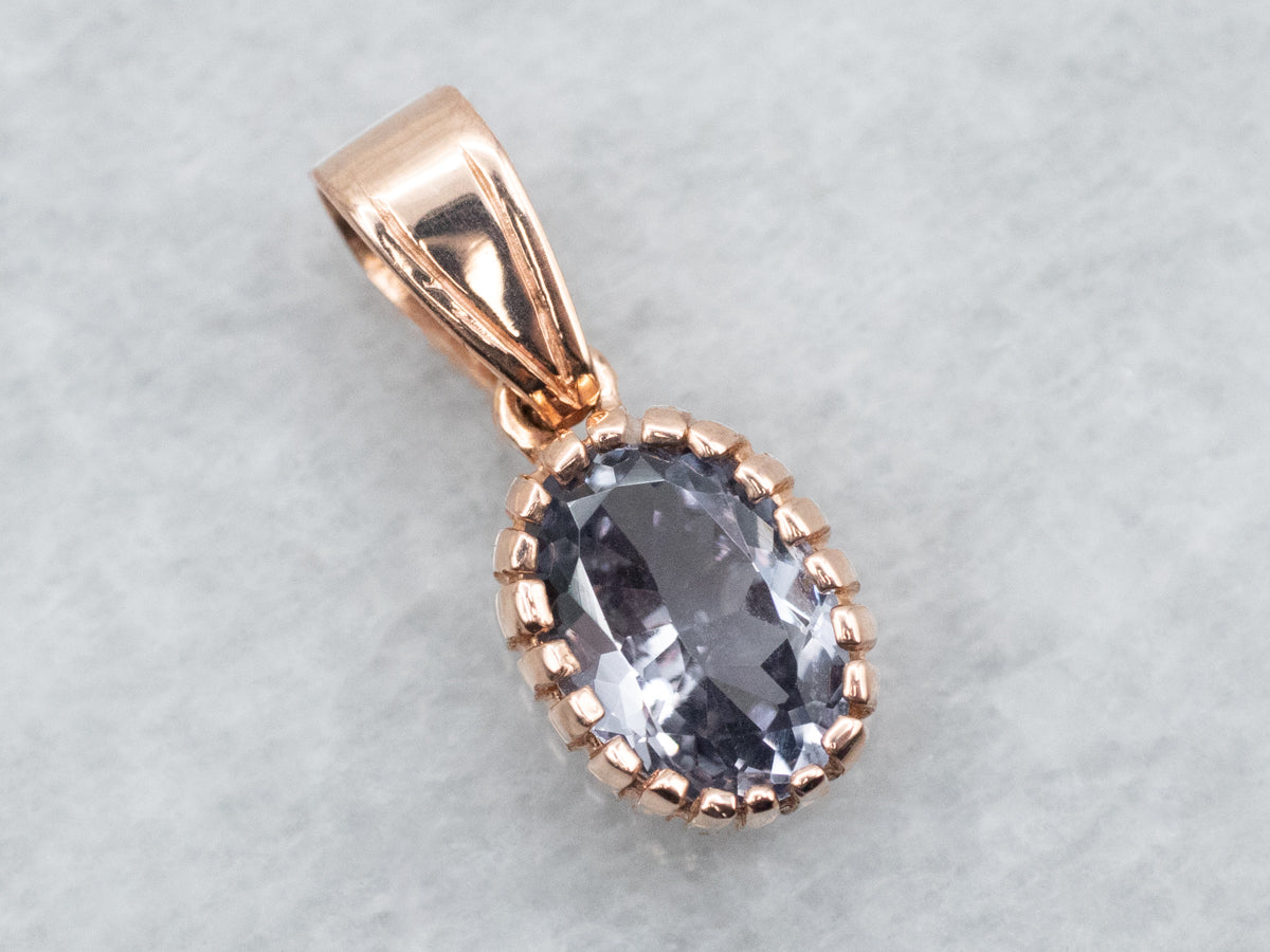 Rose Gold Spinel Solitaire Pendant