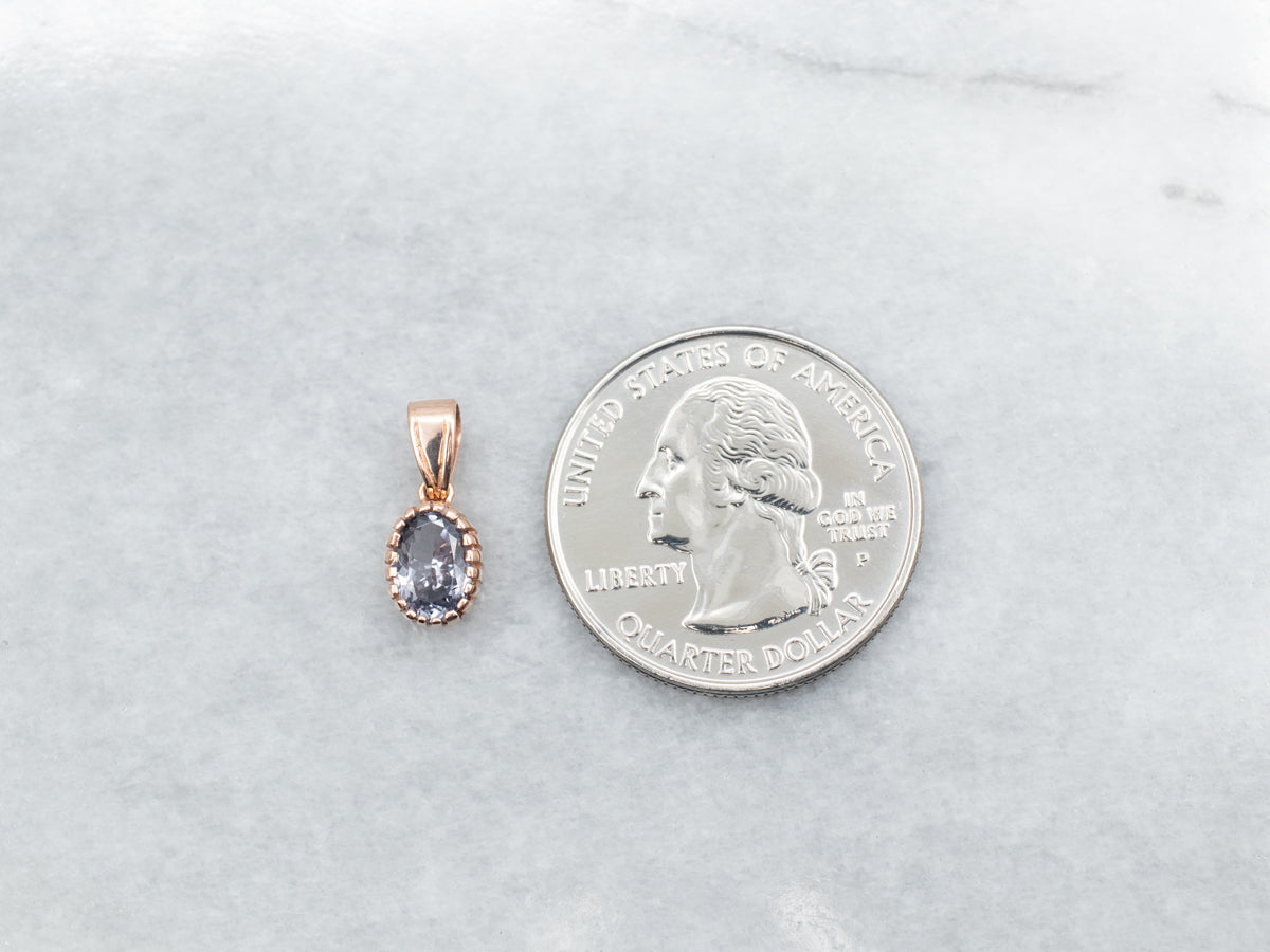 Rose Gold Spinel Solitaire Pendant