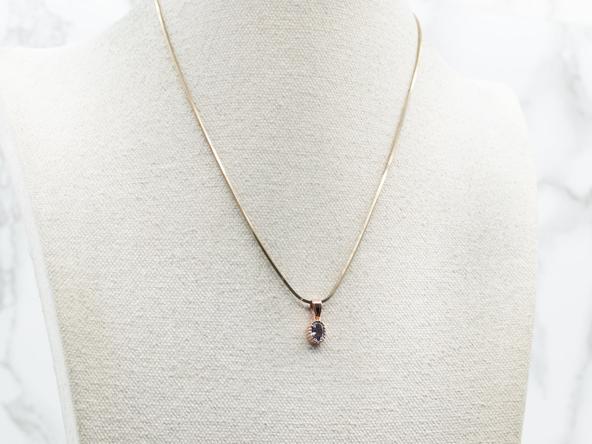 Rose Gold Spinel Solitaire Pendant