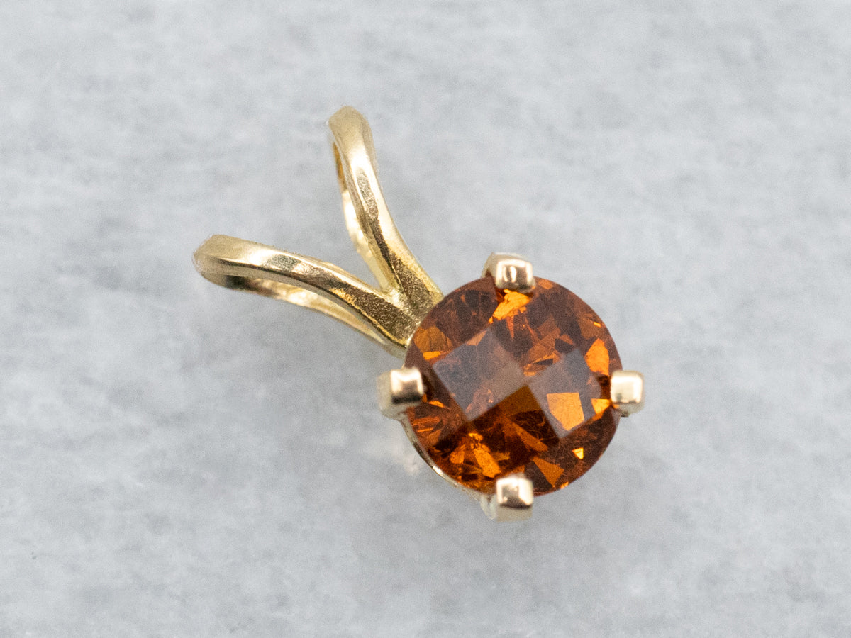 Mali Garnet Solitaire Pendant