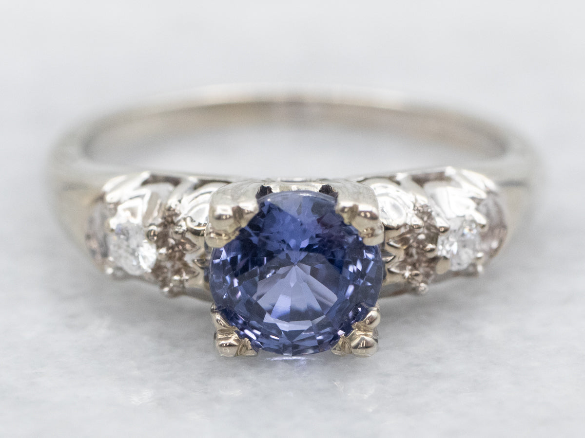 Sapphire and Diamond Engagement Ring