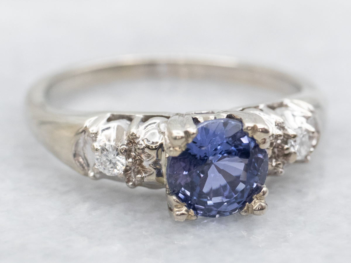 Sapphire and Diamond Engagement Ring