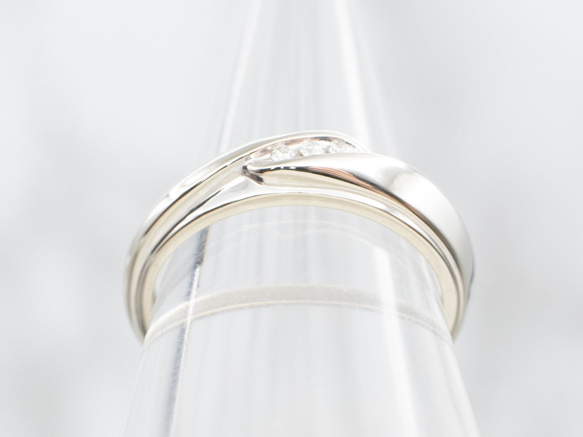 White Gold Diamond Bypass Band