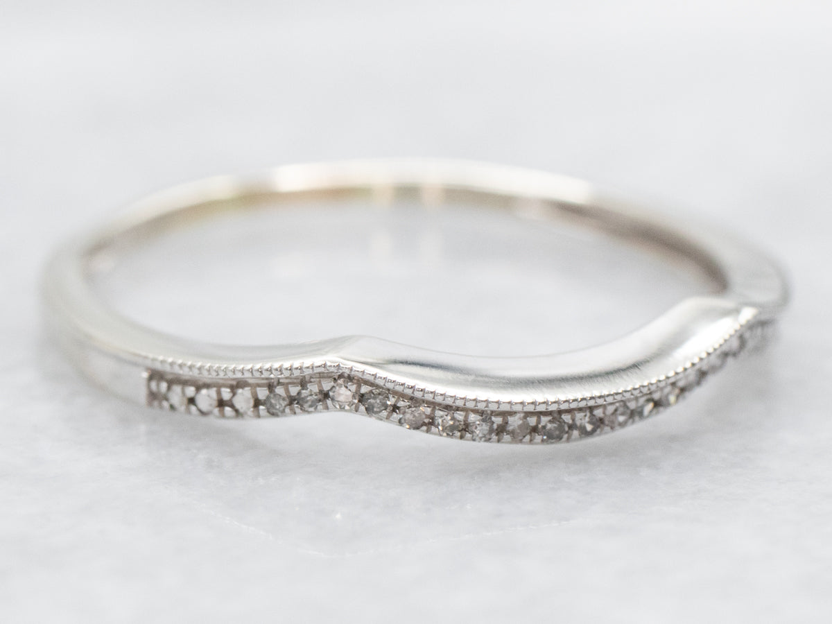 White Gold Diamond Guard Wedding Band