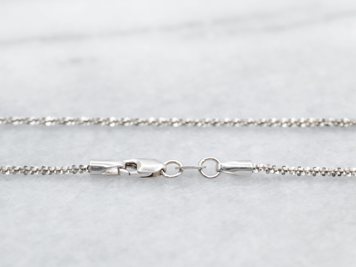 White Gold Margarita Chain with Lobster Clasp