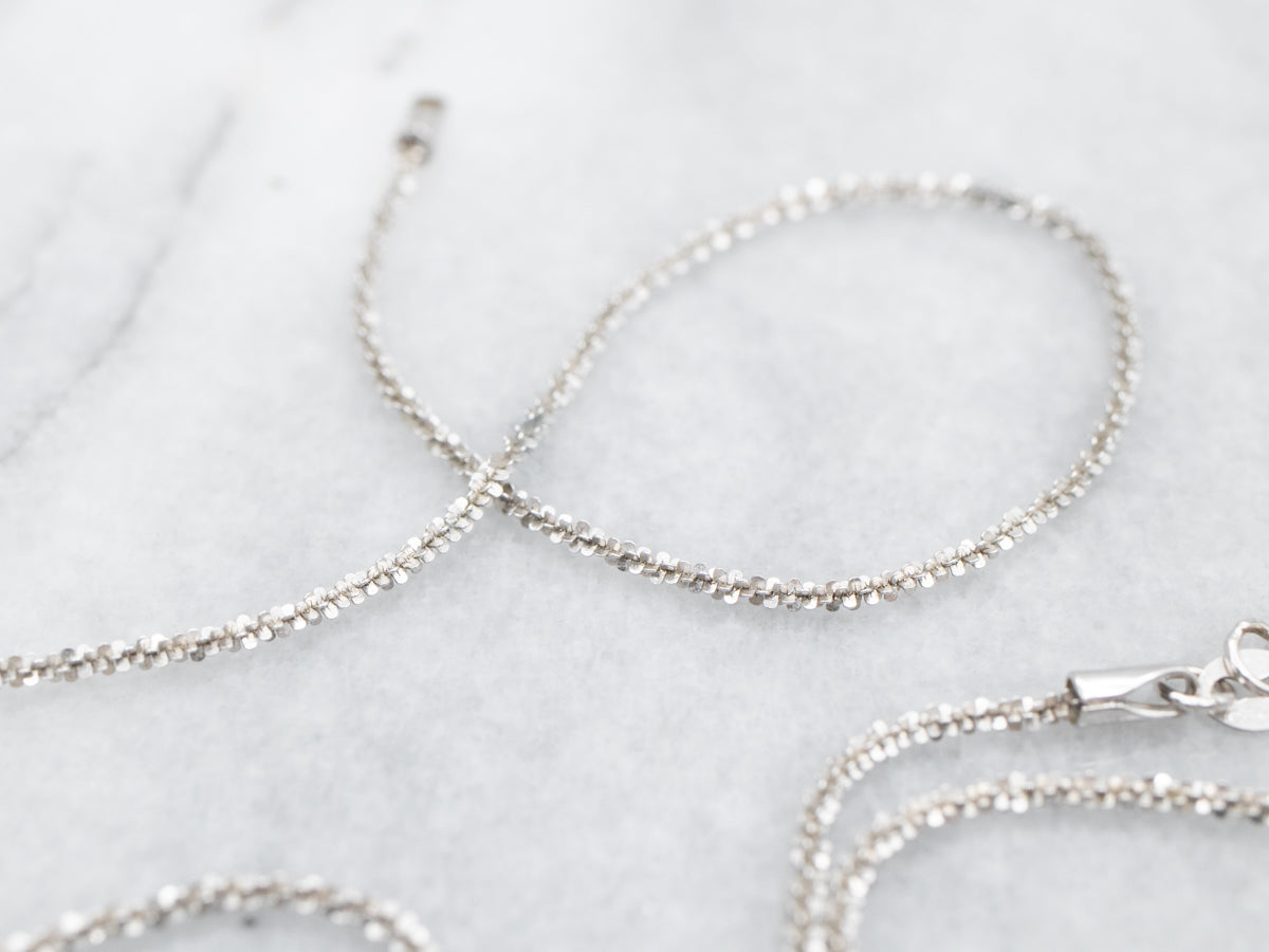 White Gold Margarita Chain with Lobster Clasp