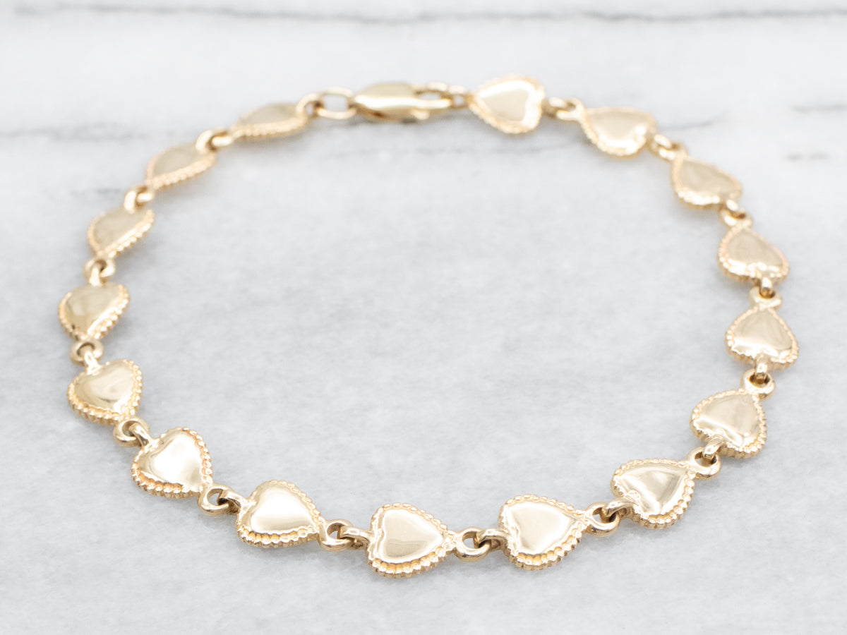 Sweet Vintage Heart Link Bracelet