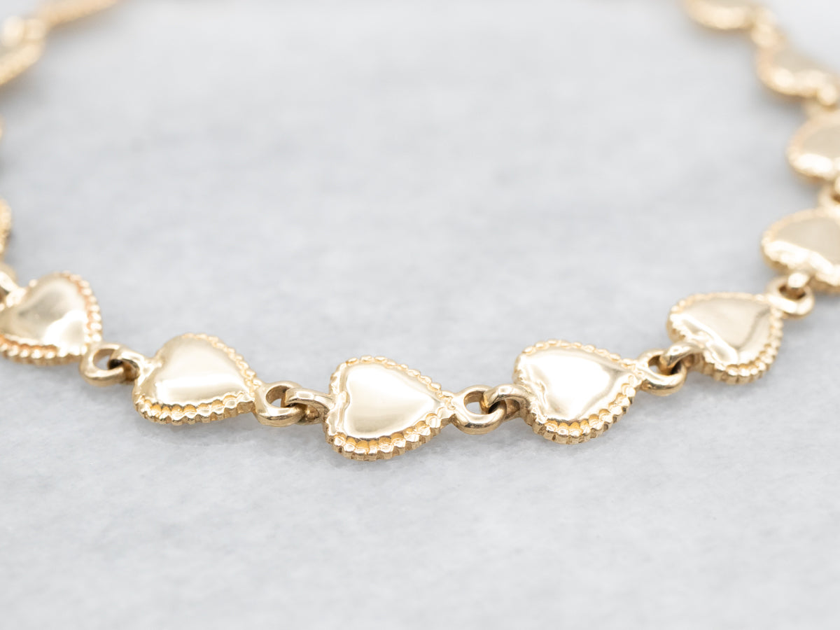 Sweet Vintage Heart Link Bracelet