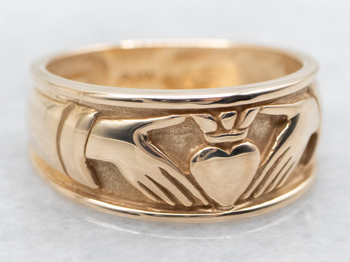 Yellow Gold Claddagh Band