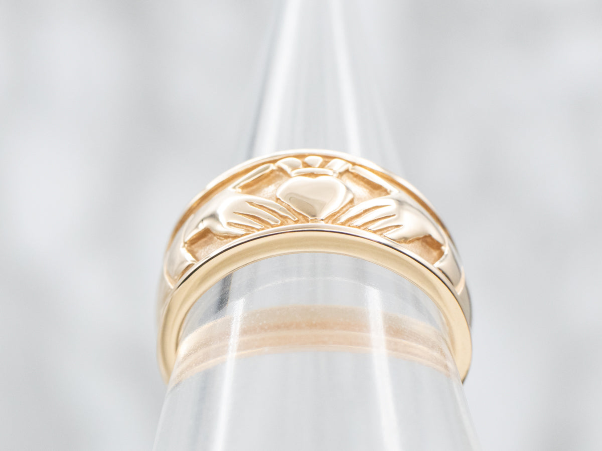 Yellow Gold Claddagh Band