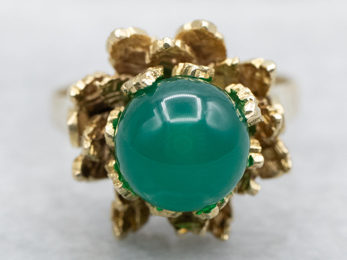 Botanical Green Onyx Solitaire Ring