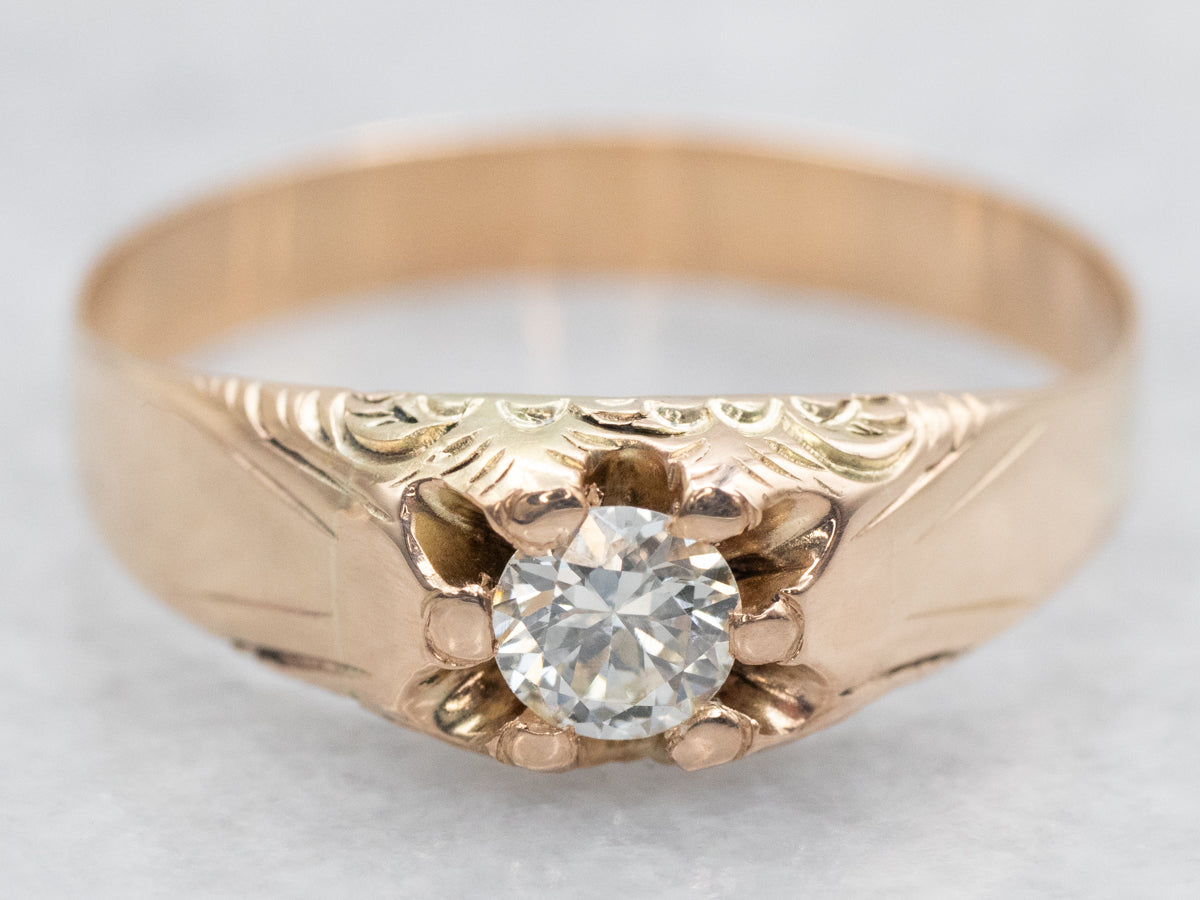 Victorian Diamond Solitaire Engagement Ring