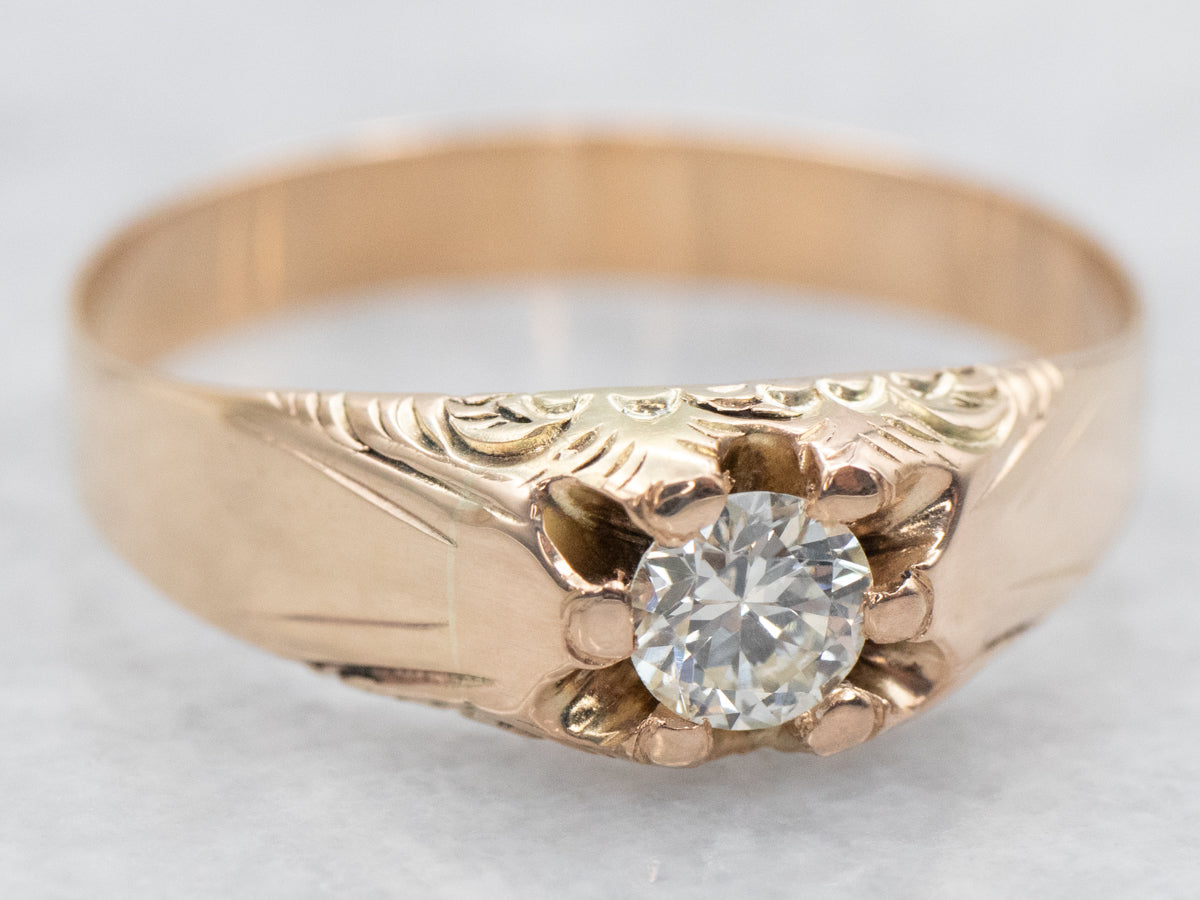 Victorian Diamond Solitaire Engagement Ring