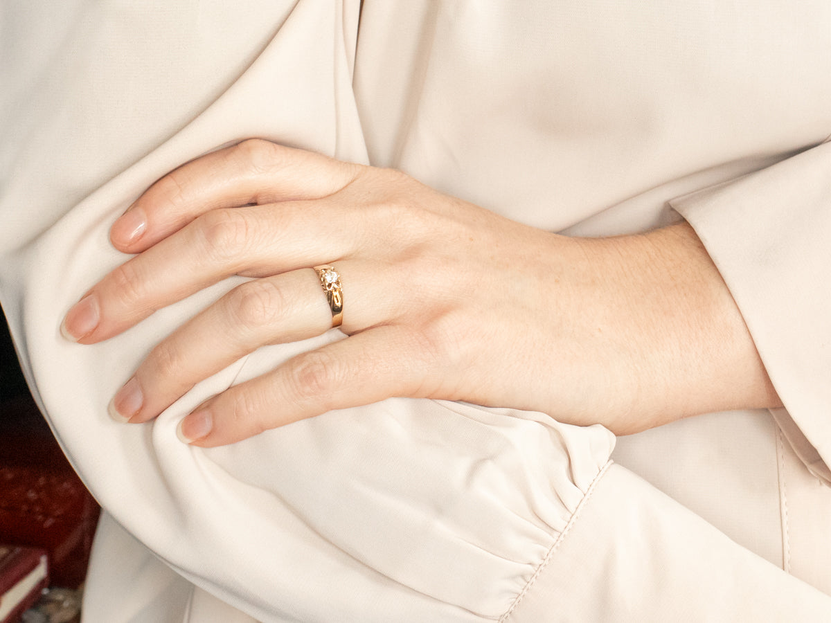 Victorian Diamond Solitaire Engagement Ring