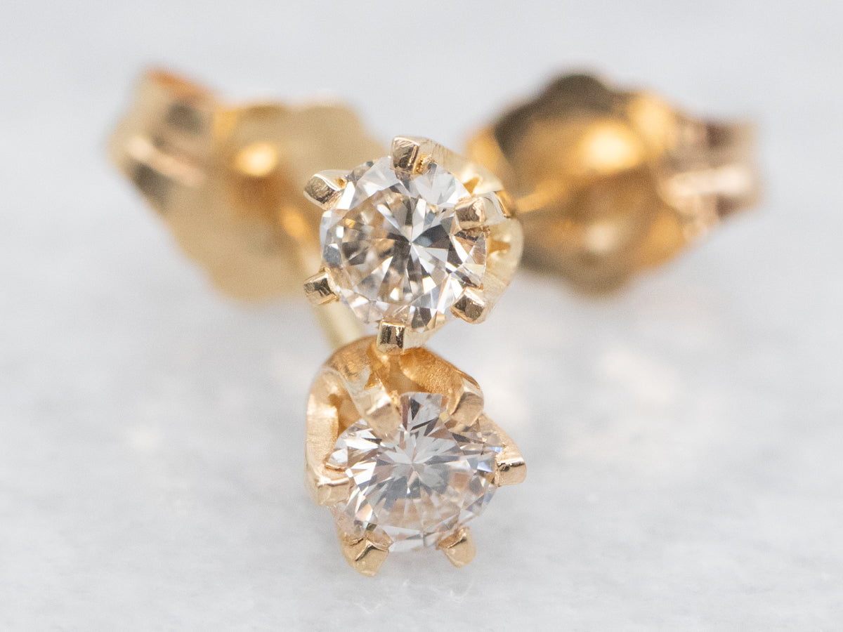 Six Prong Diamond Stud Earrings