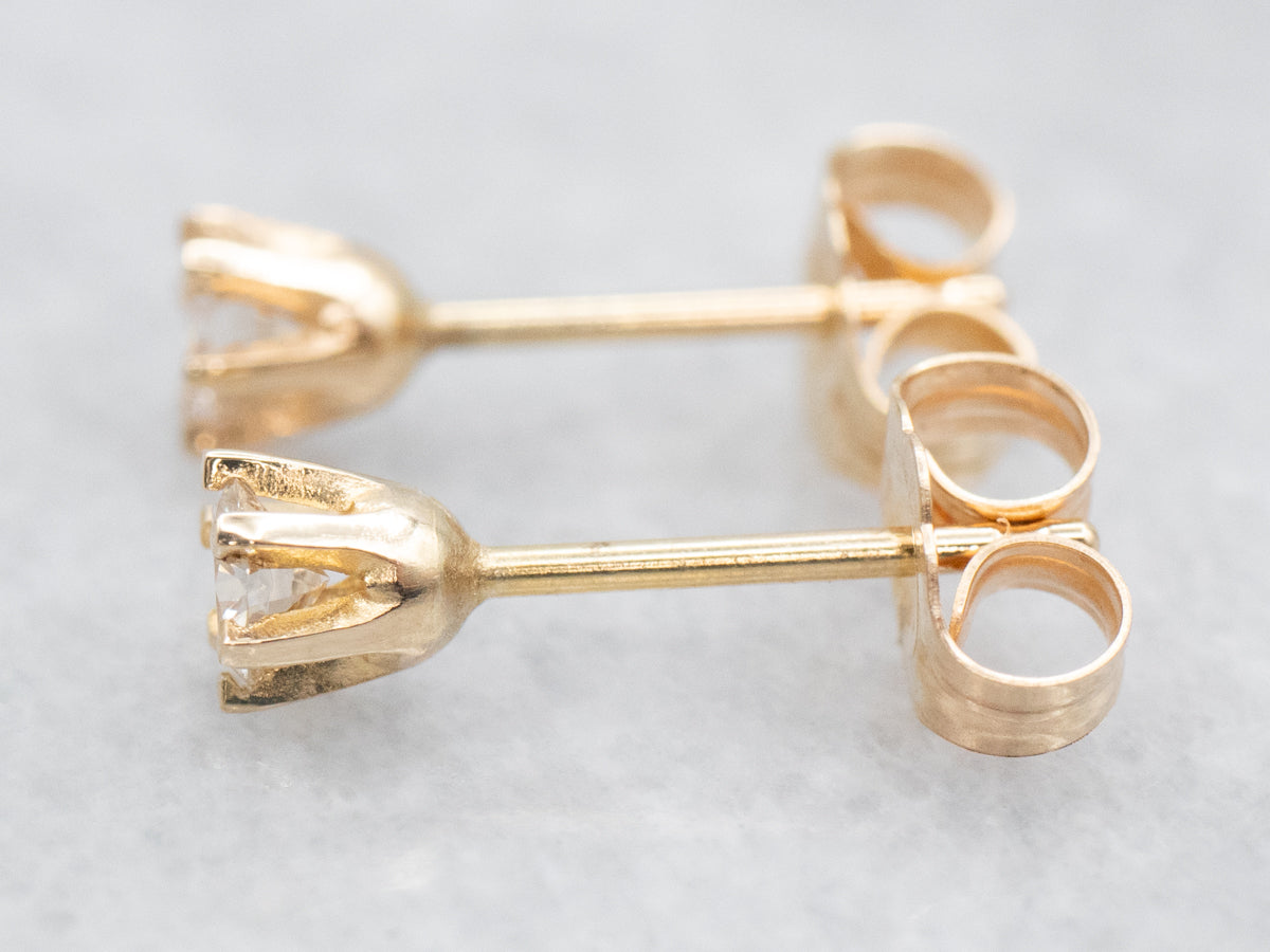 Six Prong Diamond Stud Earrings