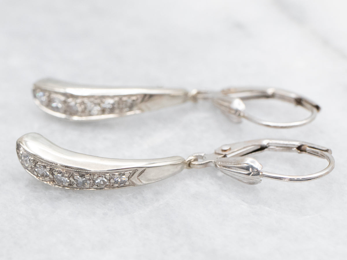 White Gold Diamond Drop Earrings