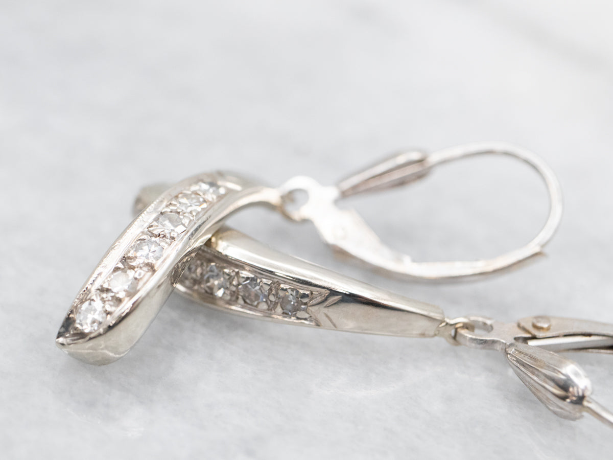 White Gold Diamond Drop Earrings