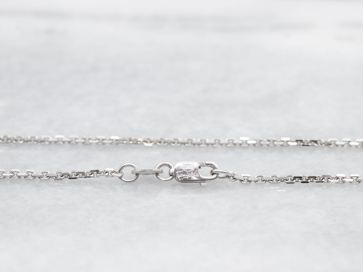 White Gold Cable Chain with Lobster Clasp