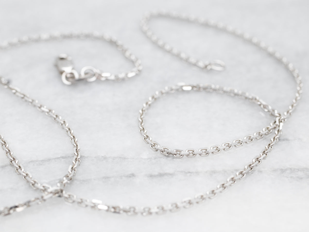 White Gold Cable Chain with Lobster Clasp