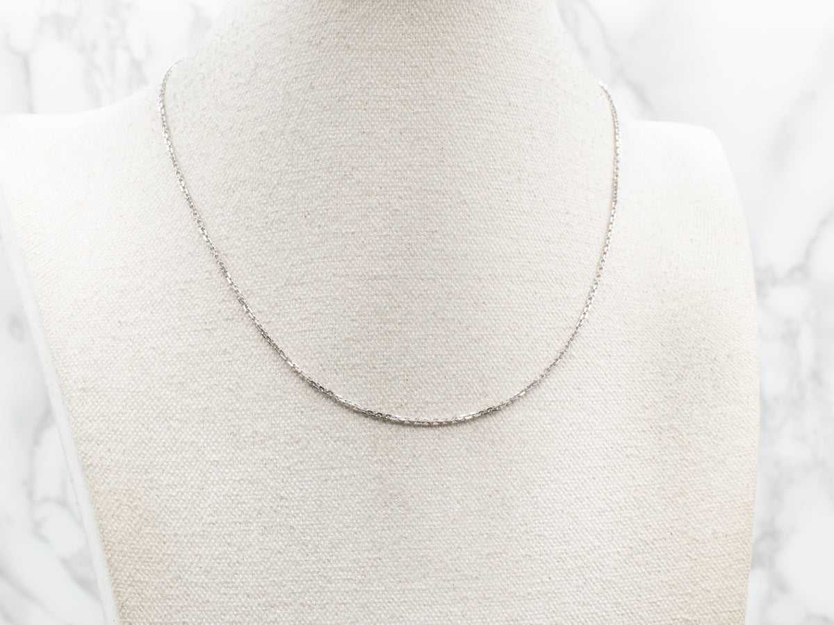 White Gold Cable Chain with Lobster Clasp